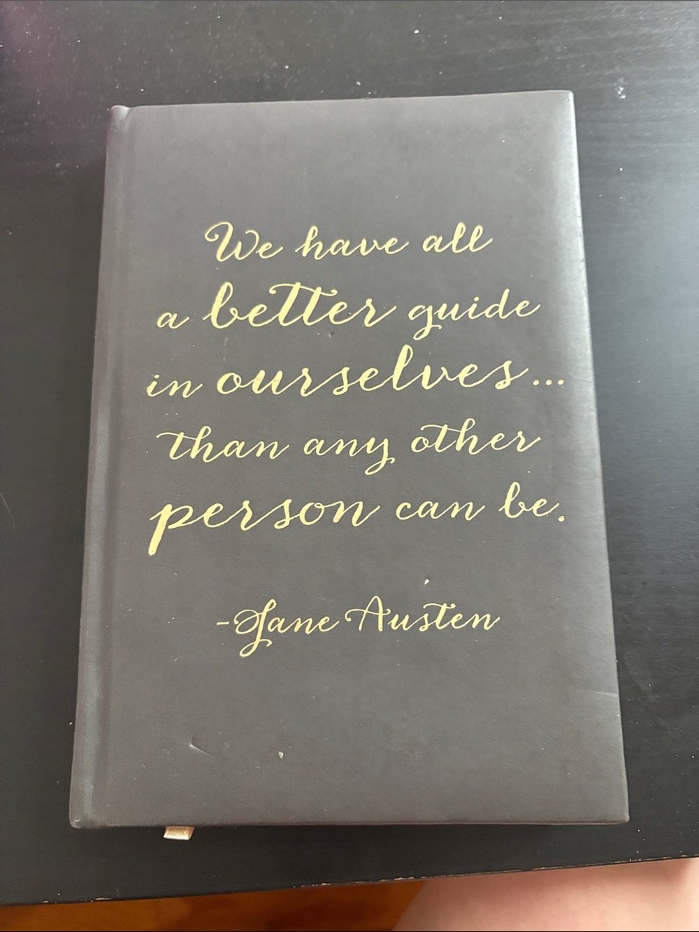 Eccolo Black Hardcover Journal with Gold Jane Austen Quote